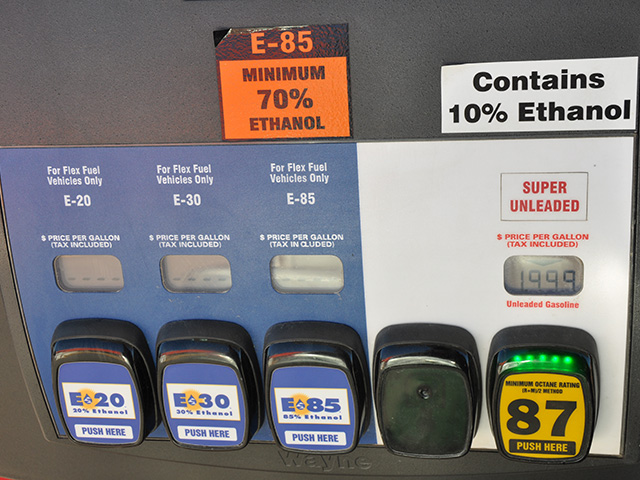 E15 is missing because of rules limiting E15 in summer months. E20 and higher are reserved for flex-fuel vehicles. 